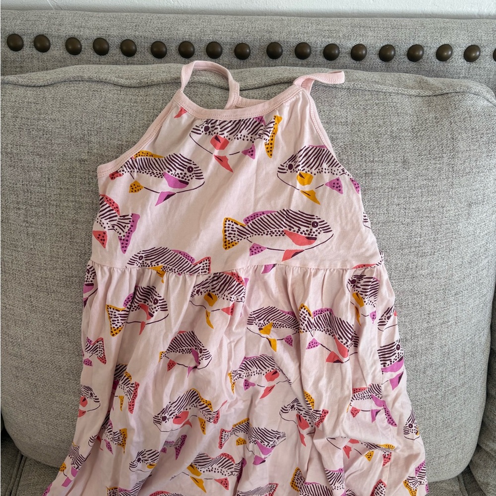 Tea Collection Pink Fish Print Dress
